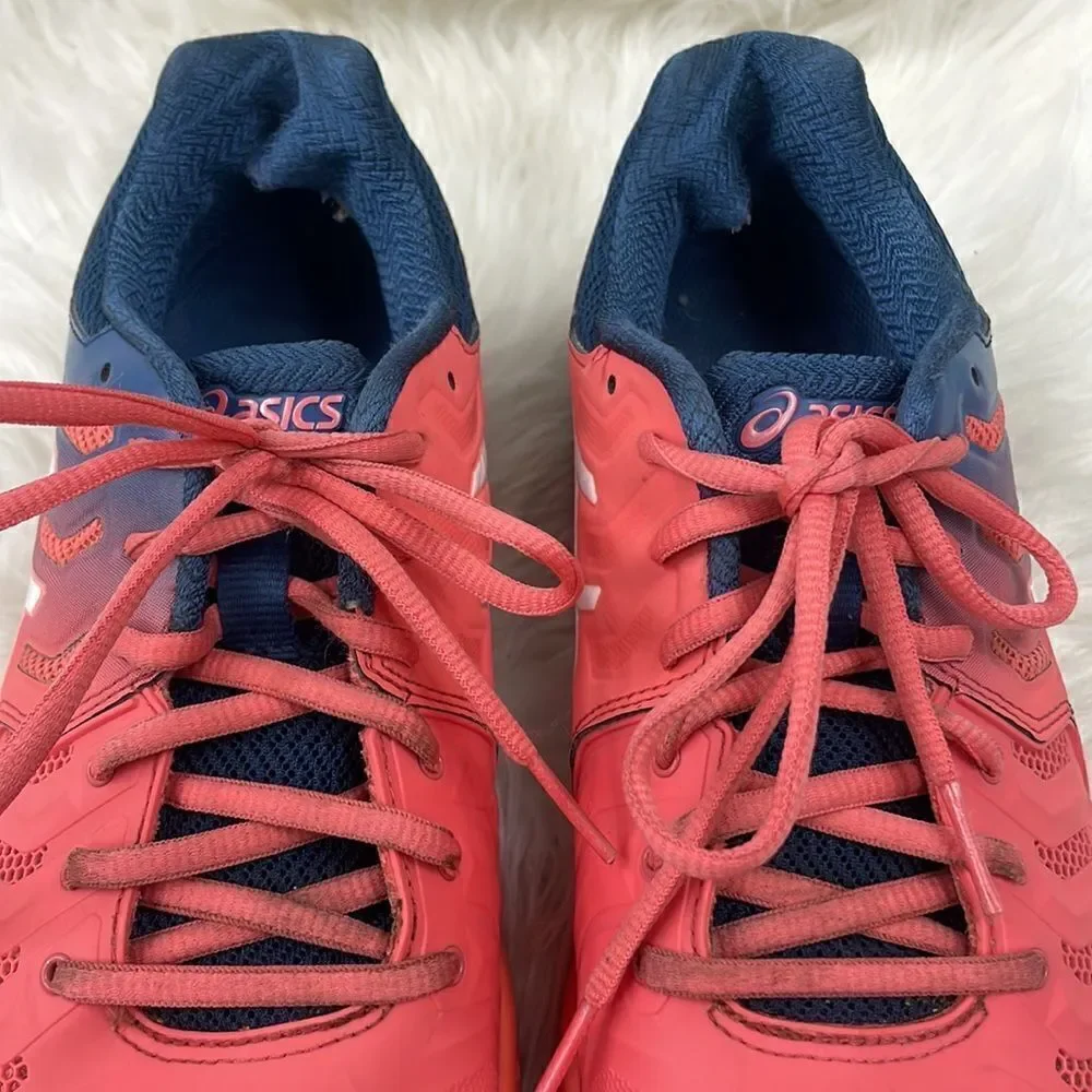 Asics gel resolution 7 | size  9.0 sneakers papaya / white / blue